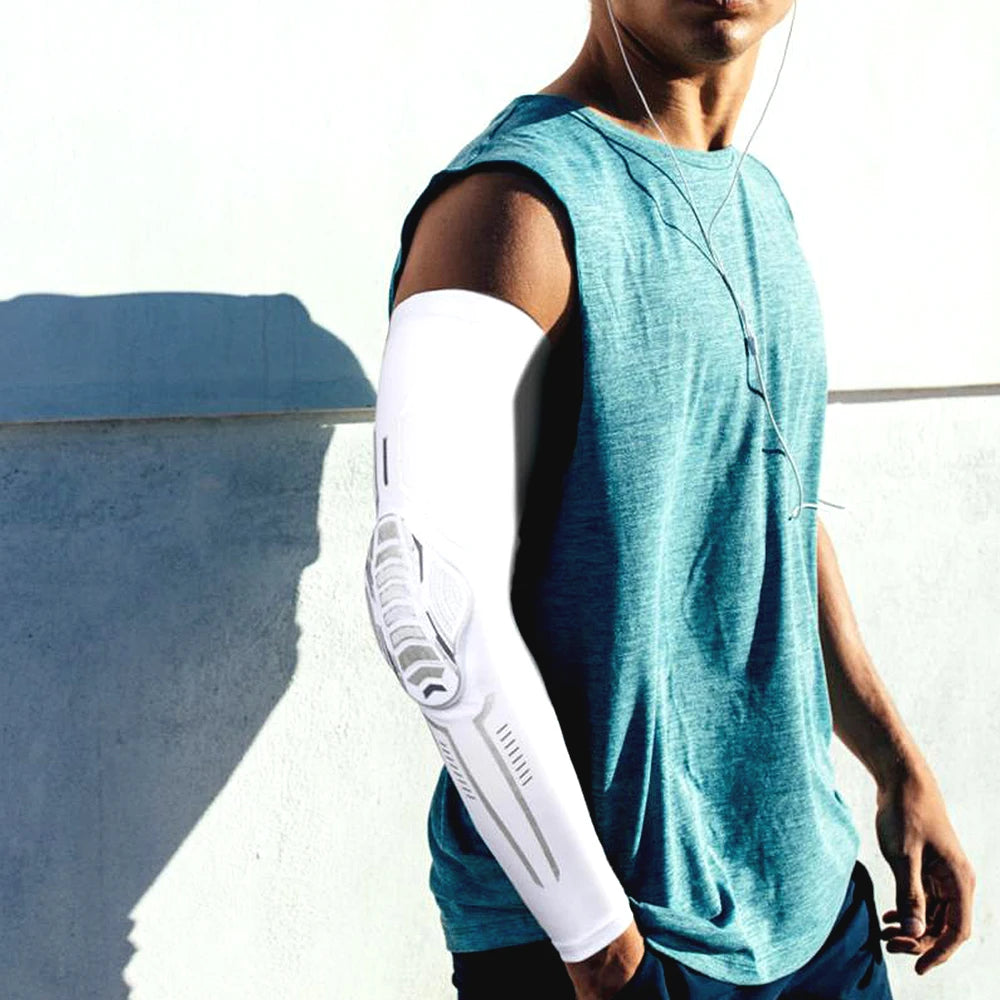 1 Pair Sports Crash-Proof Elbow Support Pads – Compression Sleeves for Basketball, Football, Cycling & Outdoor Sports