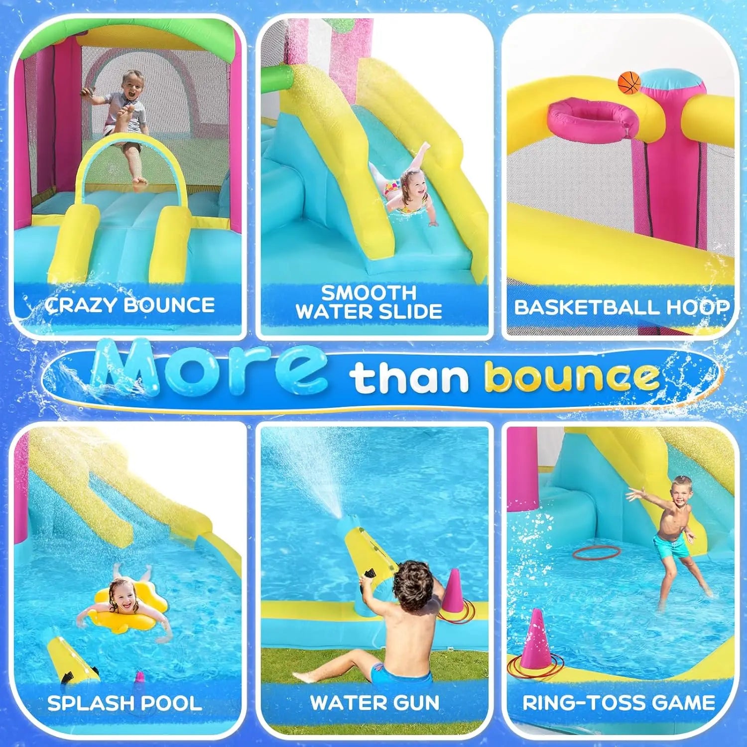 Inflatable Bounce House with Double Water Slide