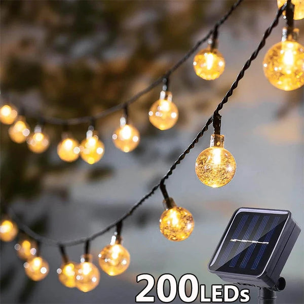Solar String Lights Outdoor Crystal Fairy Lights