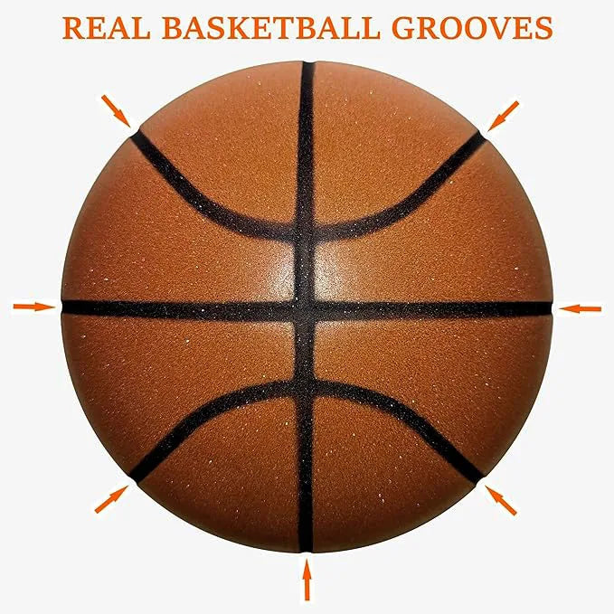 Silent Basketball – Indoor Dribbling Training Ball | Size 7 (29.5") / 5# Airless Foam Quiet Basketball