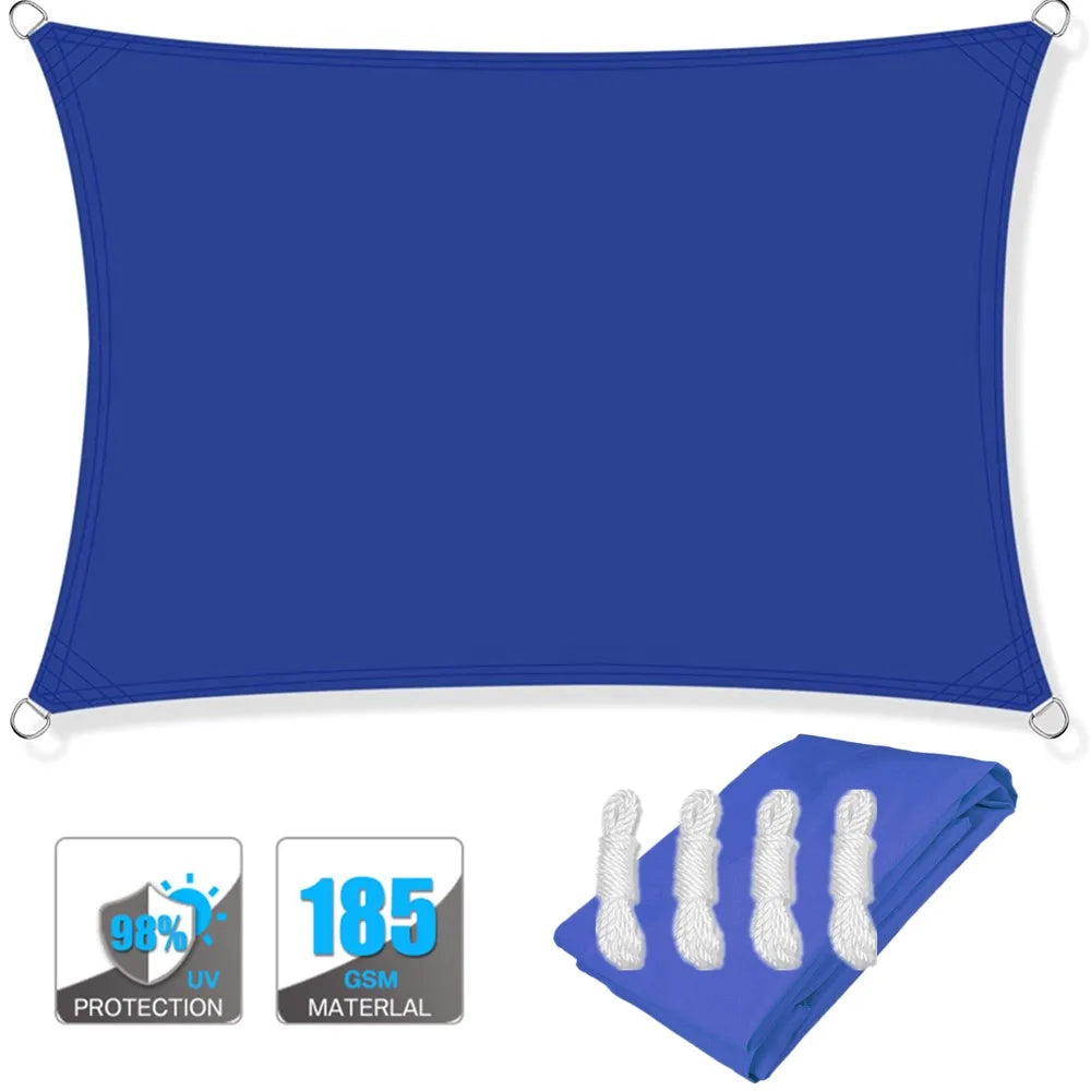 Waterproof Sun Shade Sail Canopy Rectangle UV Block Sun Shelter