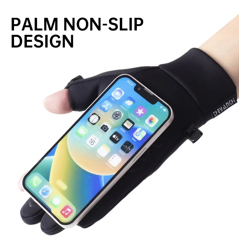 Winter Outdoor Warm Gloves – Flip-Zip Touchscreen Gloves for Cycling, Skiing, and Fishing