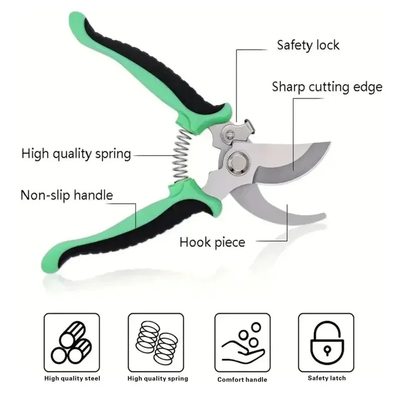 Professional Bypass Pruning Shears – Sharp Garden Scissors & Tree Trimmers