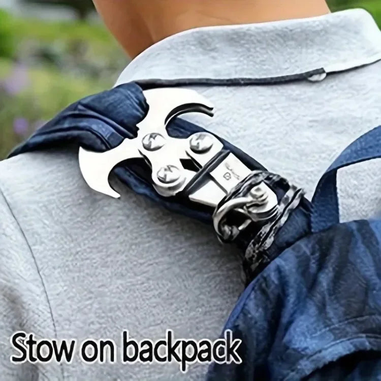 Stainless Steel Folding Grappling Hook – Rugged Utility for Outdoor Exploration & Emergency Use