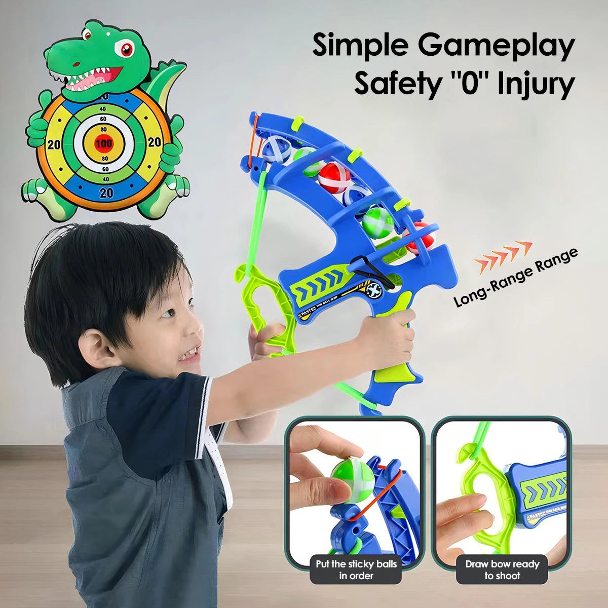 Kids Indoor/Outdoor Slingshot Target Game – Fun Throwing Toy with Sticky Ball Dartboard