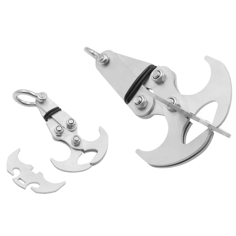 Stainless Steel Folding Grappling Hook – Rugged Utility for Outdoor Exploration & Emergency Use