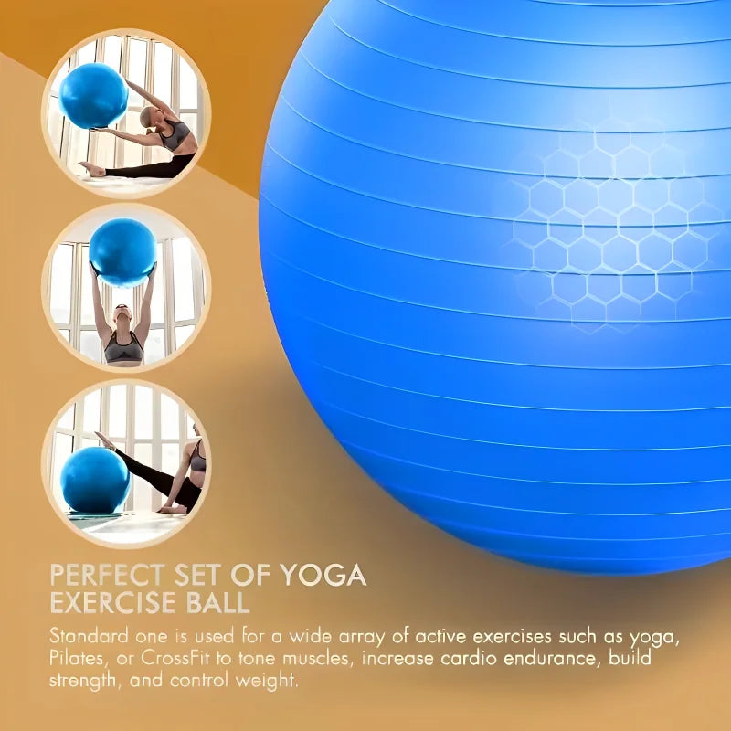 Yoga Pilates Exercise Ball – Thickened & Explosion-Proof for Home Fitness (45–95cm)