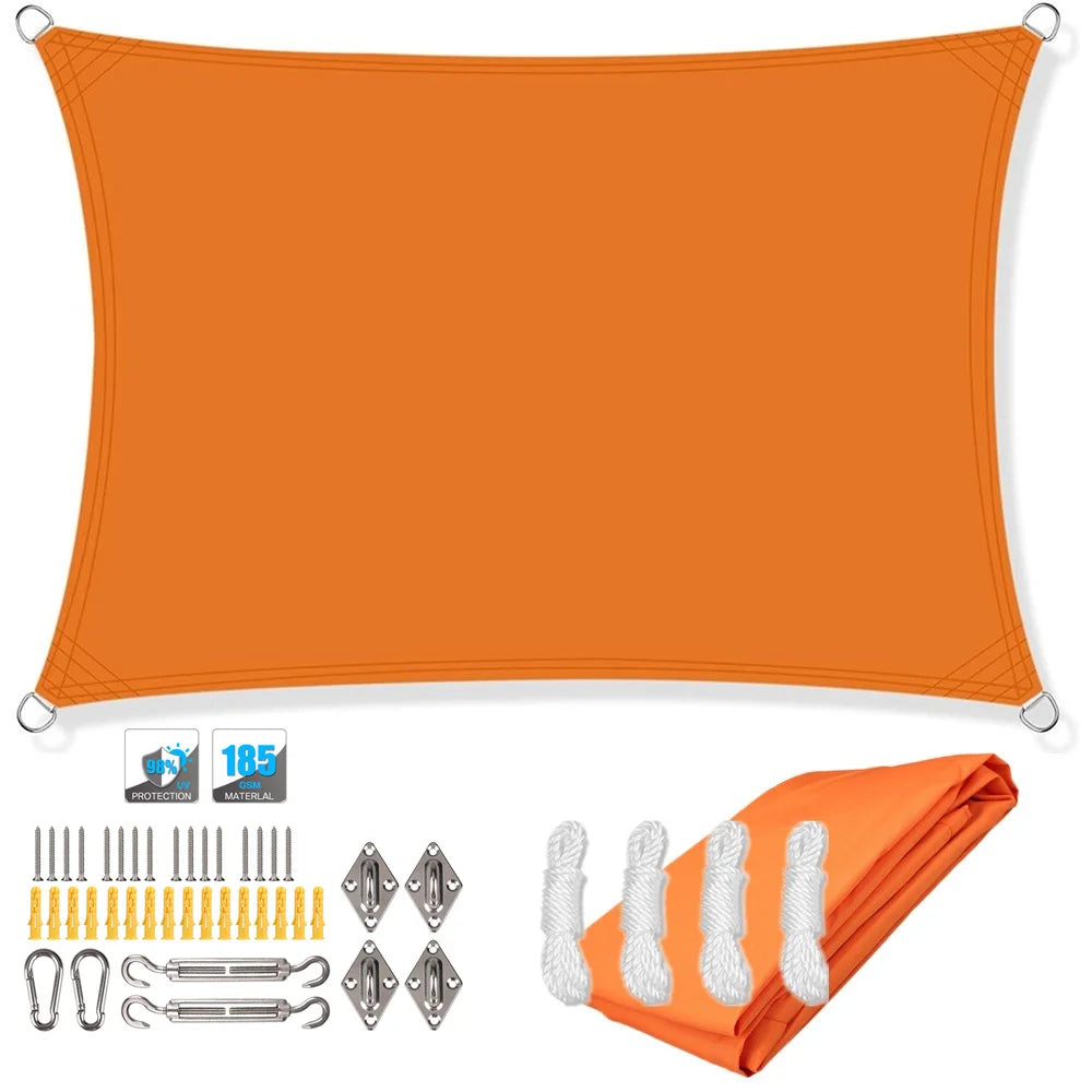 Waterproof Sun Shade Sail Canopy Rectangle UV Block Sun Shelter