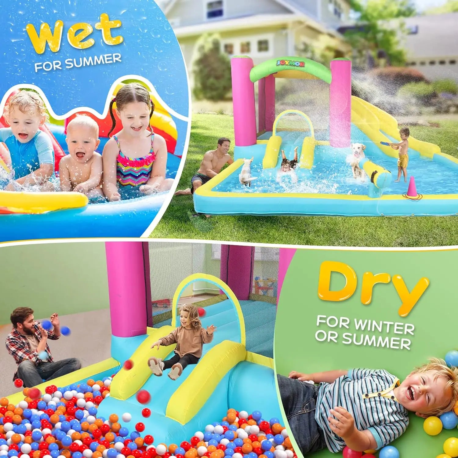 Inflatable Bounce House with Double Water Slide
