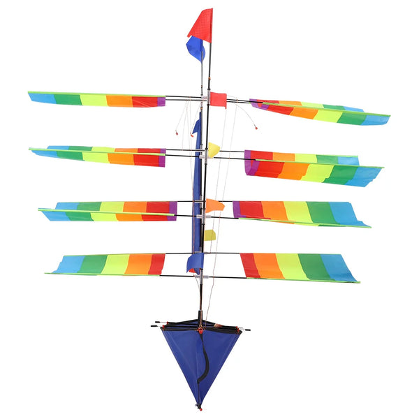 3D Rainbow Sailboat Flying Kite for Kids