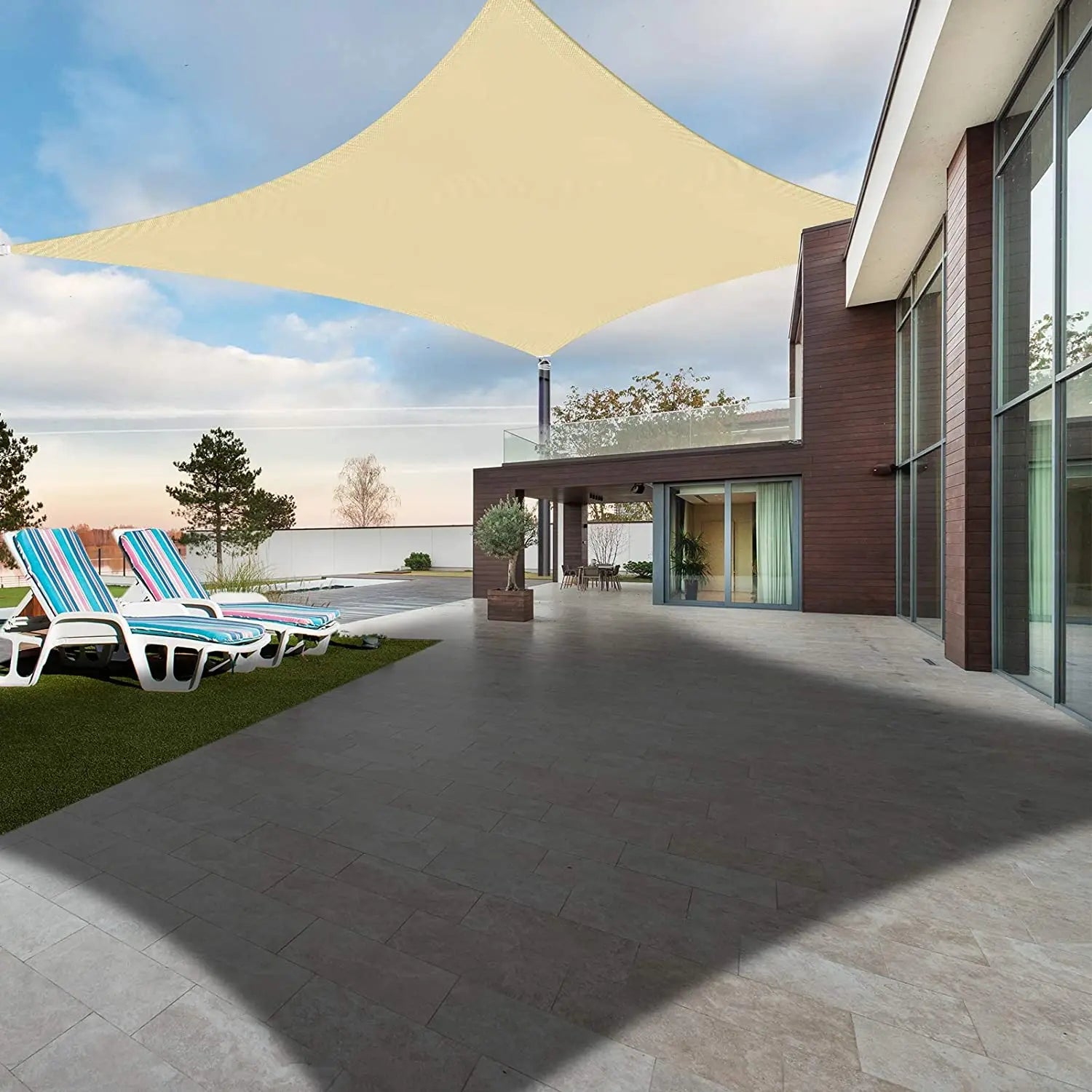 Waterproof Sun Shade Sail Canopy Rectangle UV Block Sun Shelter