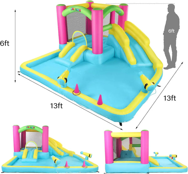 Inflatable Bounce House with Double Water Slide