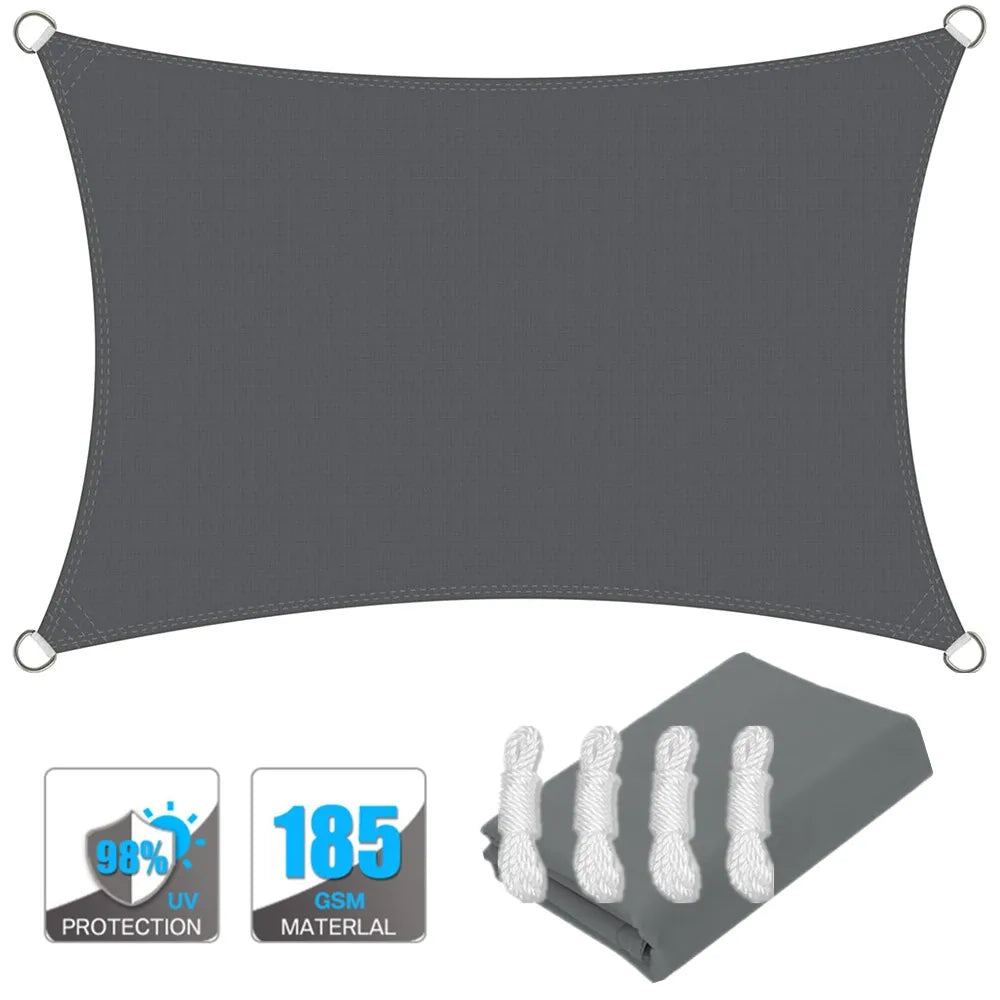 Waterproof Sun Shade Sail Canopy Rectangle UV Block Sun Shelter