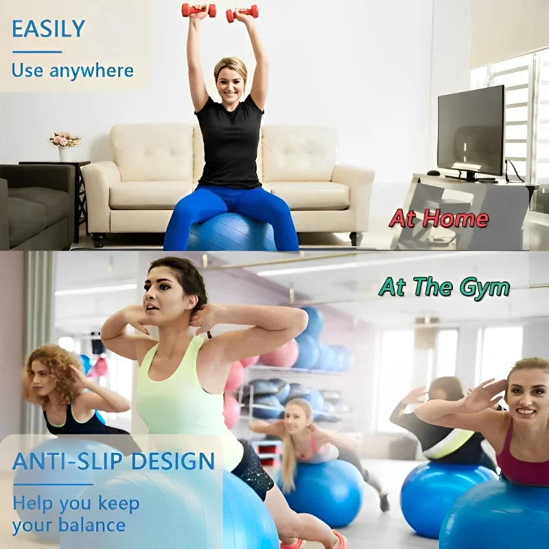 Yoga Pilates Exercise Ball – Thickened & Explosion-Proof for Home Fitness (45–95cm)