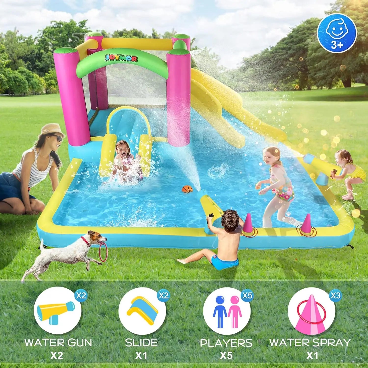 Inflatable Bounce House with Double Water Slide