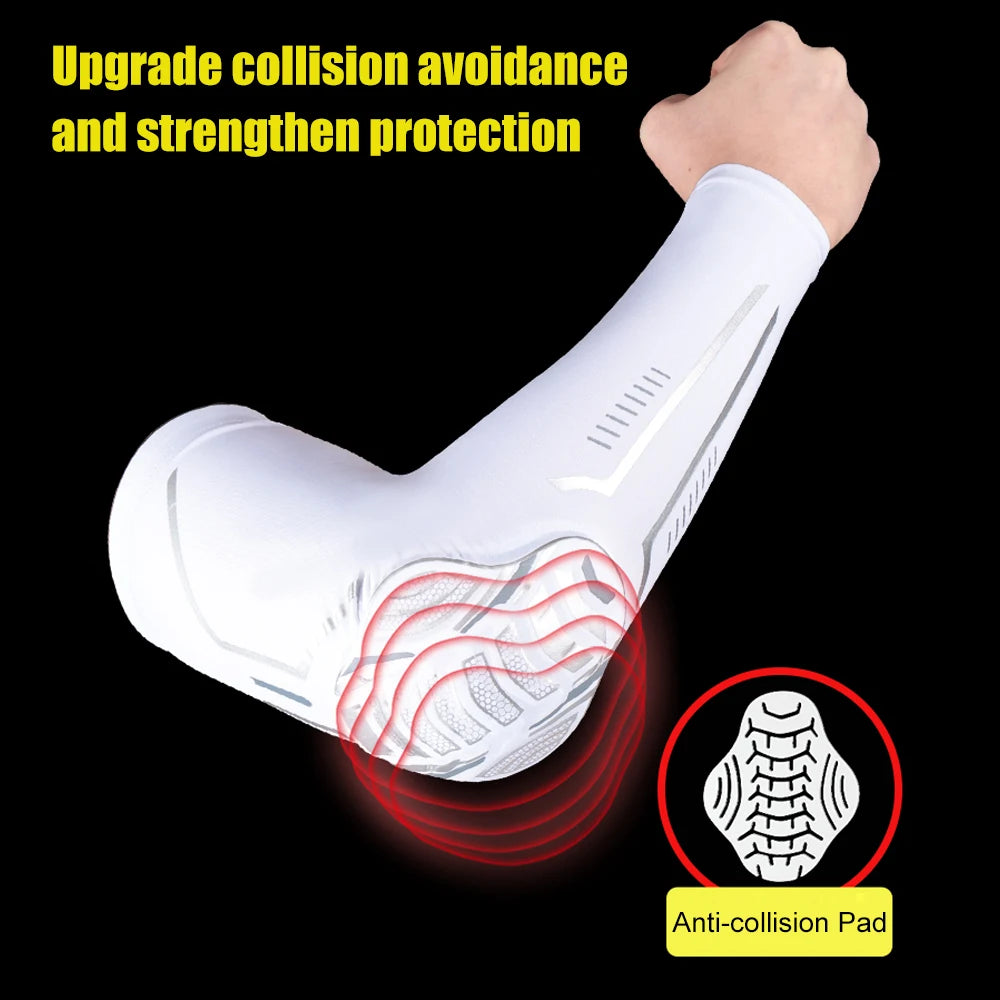 1 Pair Sports Crash-Proof Elbow Support Pads – Compression Sleeves for Basketball, Football, Cycling & Outdoor Sports