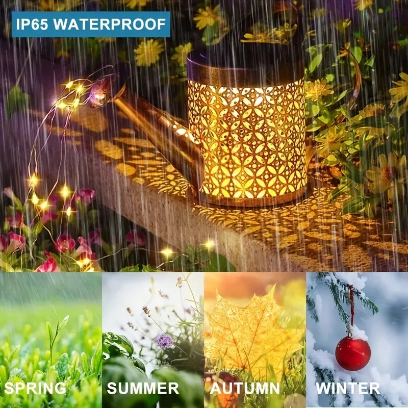 🌟 Solar Watering Can Light – Enchanting Waterfall Fairy Light for Your Garden