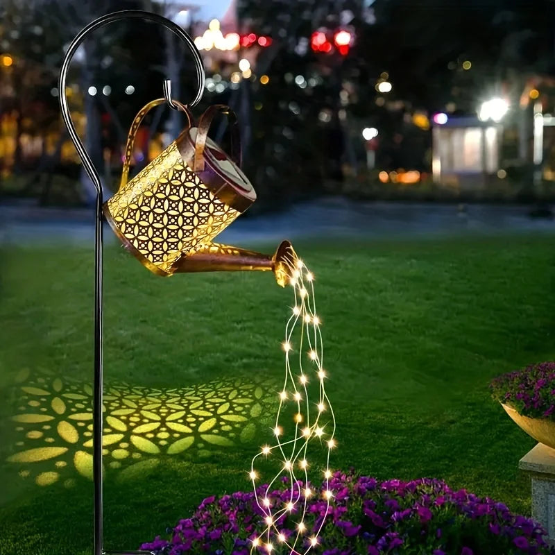 🌟 Solar Watering Can Light – Enchanting Waterfall Fairy Light for Your Garden