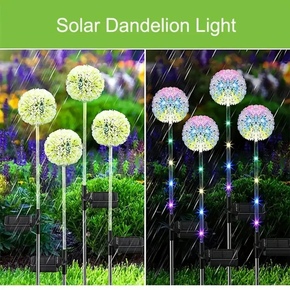 Solar Outdoor Dandelion Lights – LED Colorful Scallion Ball Lawn Lights