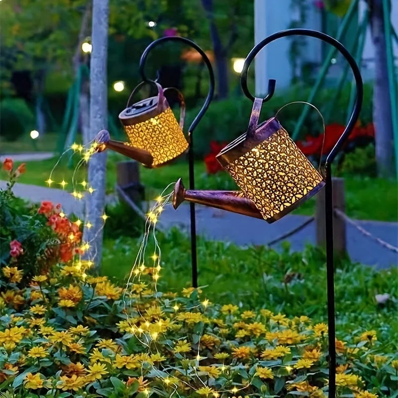 🌟 Solar Watering Can Light – Enchanting Waterfall Fairy Light for Your Garden