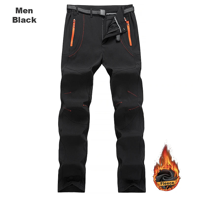 LNGXO Men’s Winter Fleece Hiking Pants – Waterproof, Windproof, & Insulated for Outdoor Adventures