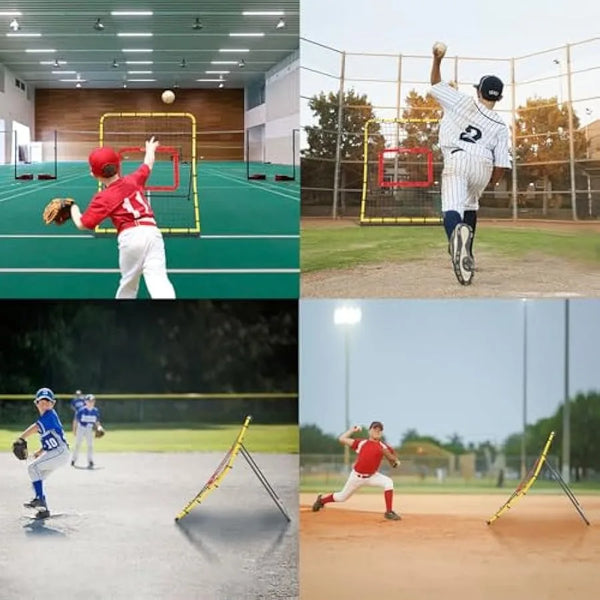 Baseball Rebounder Net with Pitching Target and 3 Angles