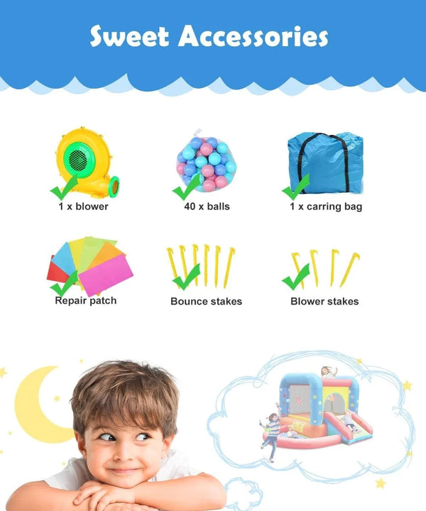 Bounce House Kids Castle Slide Bouncer