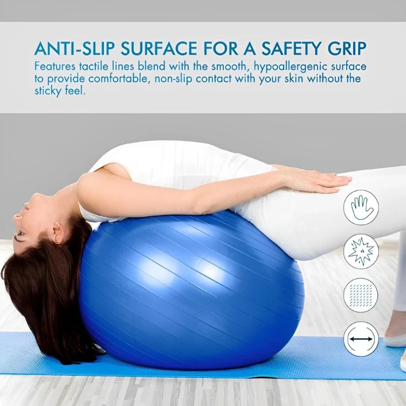 Yoga Pilates Exercise Ball – Thickened & Explosion-Proof for Home Fitness (45–95cm)