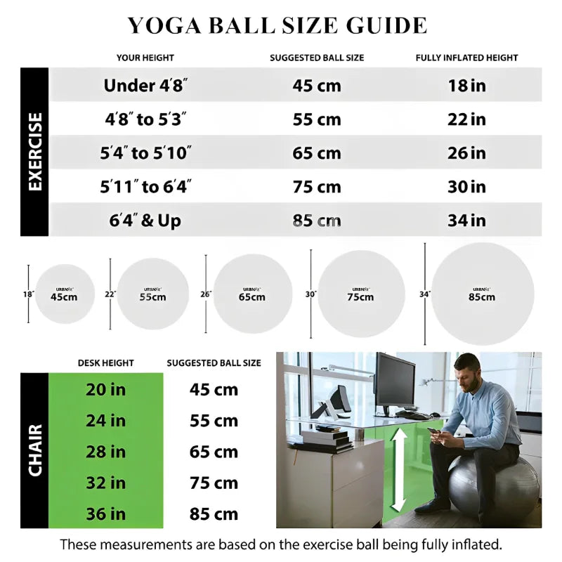 Yoga Pilates Exercise Ball – Thickened & Explosion-Proof for Home Fitness (45–95cm)