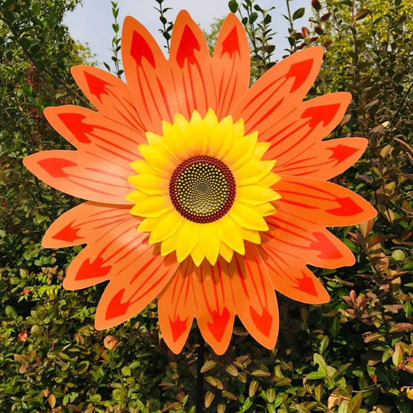 Sunflower Windmill Rotating Sunflower Wind Spinner Stake Standing Lawn Flower Pinwheel Outdoor Party Garden Yard Picnic Decor
