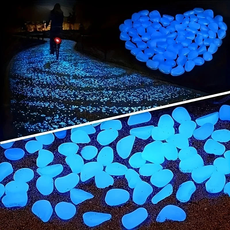 100PCS Glow In The Dark Luminous Stones Decorative Pebbles