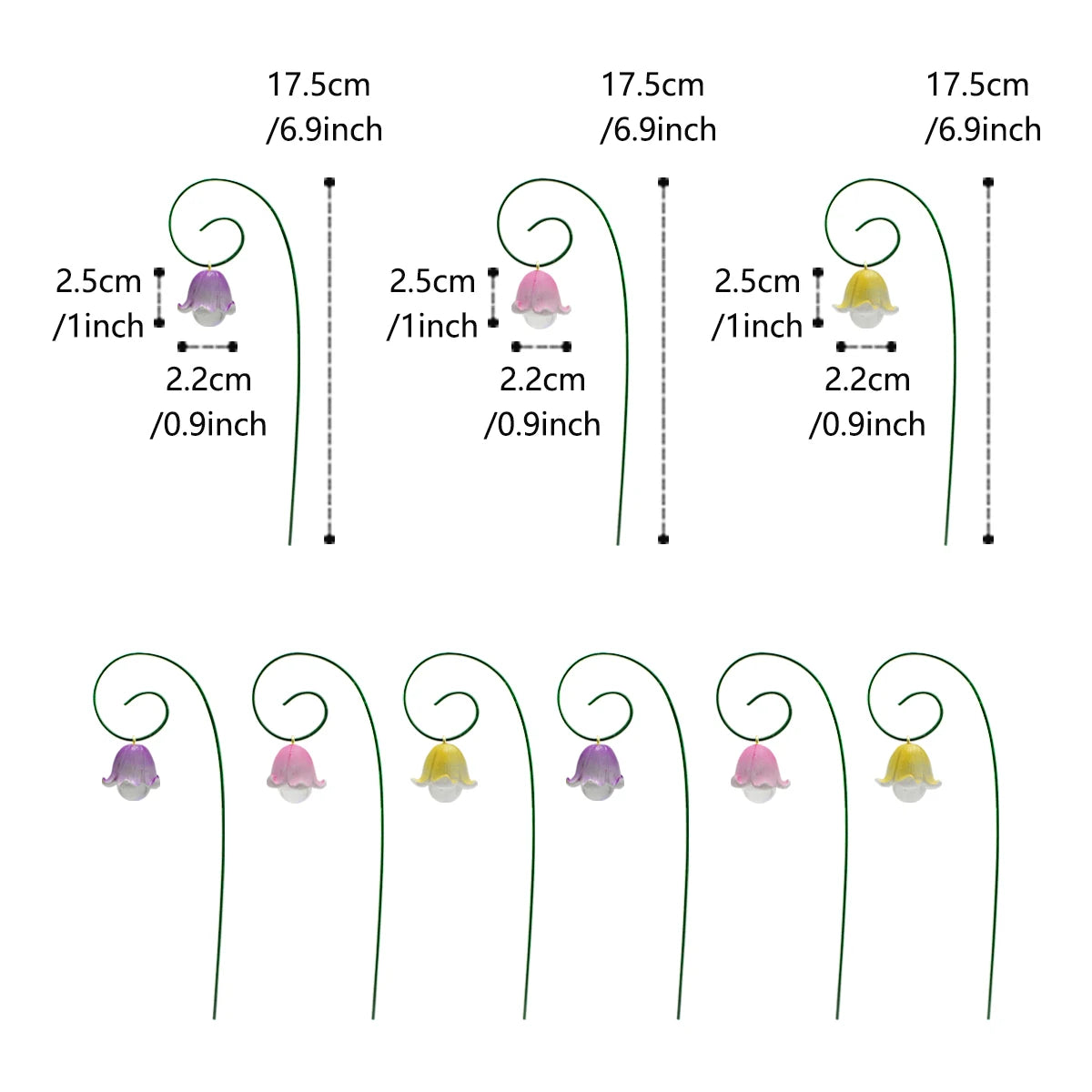 9pcs Lily of the Valley Miniature Figurines – Everlasting Fairy Garden Accessories