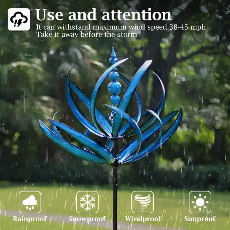 New Harlow 3D Metal Wind Spinner – Wind-Powered Kinetic Sculpture for Garden & Lawn Décor