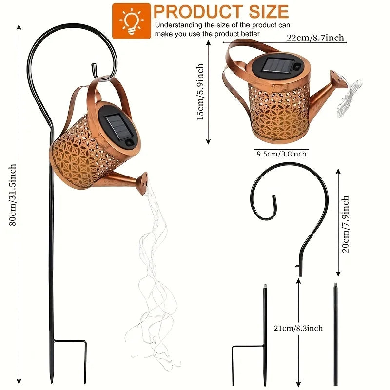 🌟 Solar Watering Can Light – Enchanting Waterfall Fairy Light for Your Garden