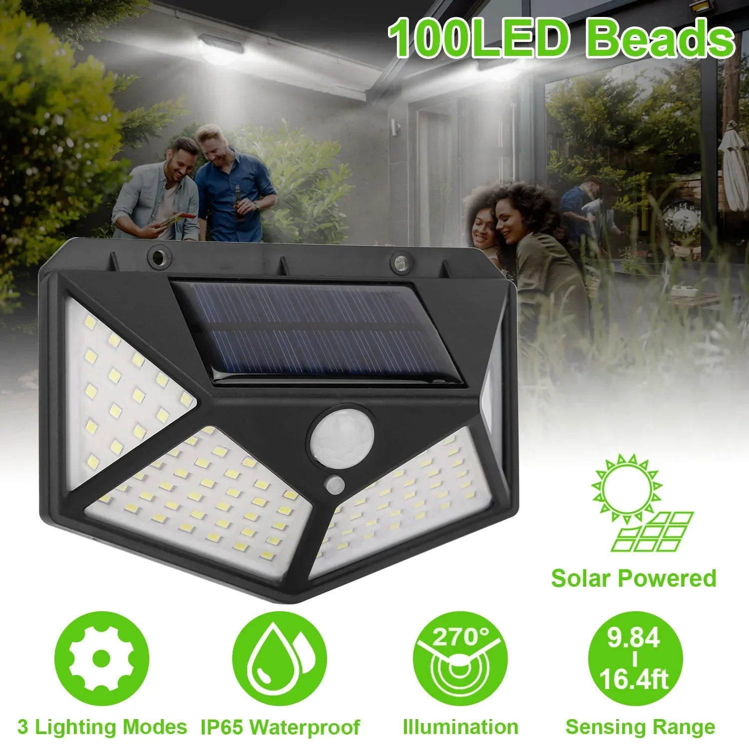 Multifunctional Solar LED Garden Light – Motion Sensor, Waterproof