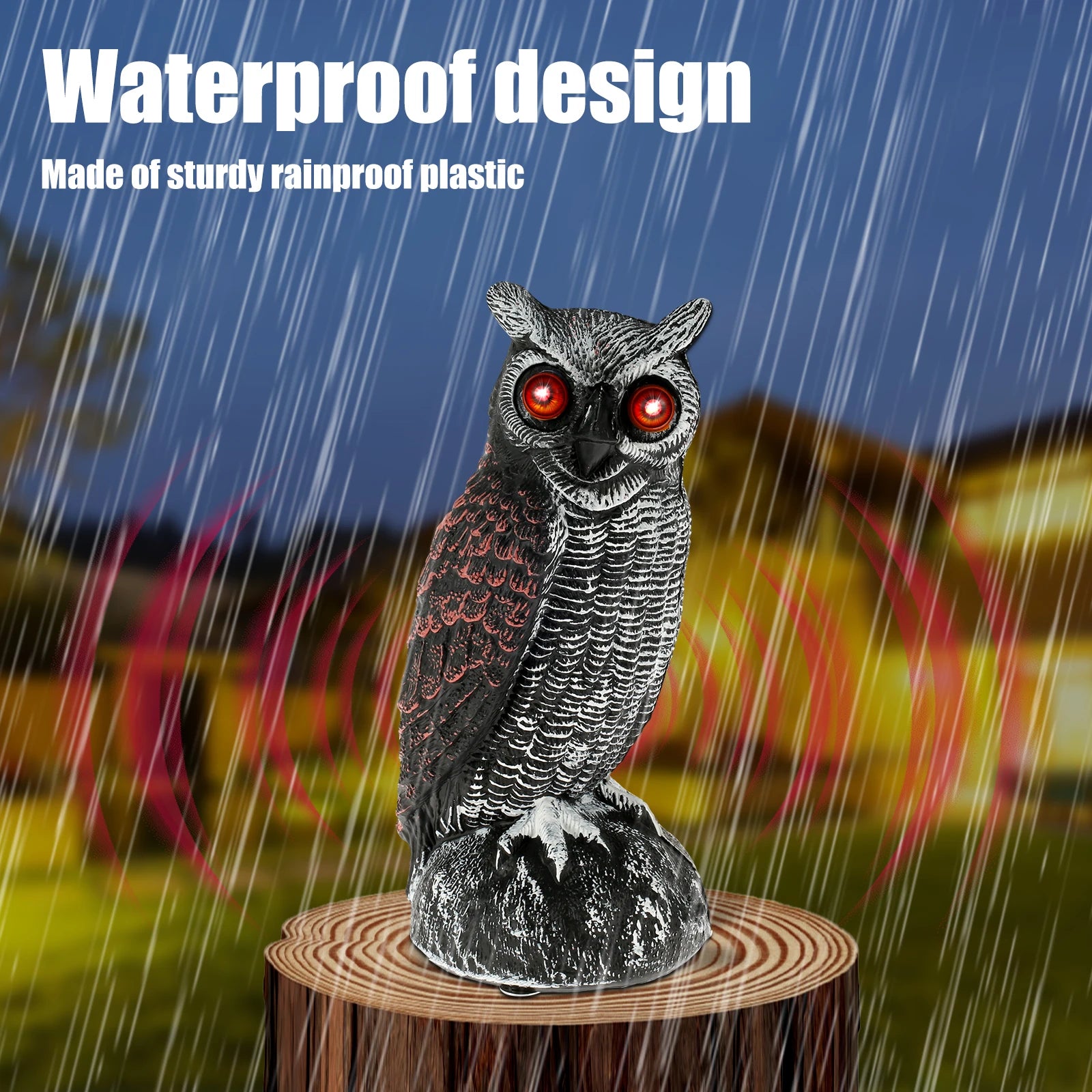 Solar Owl Bird Repellent – Realistic Garden Deterrent with Sound & Glowing Eyes