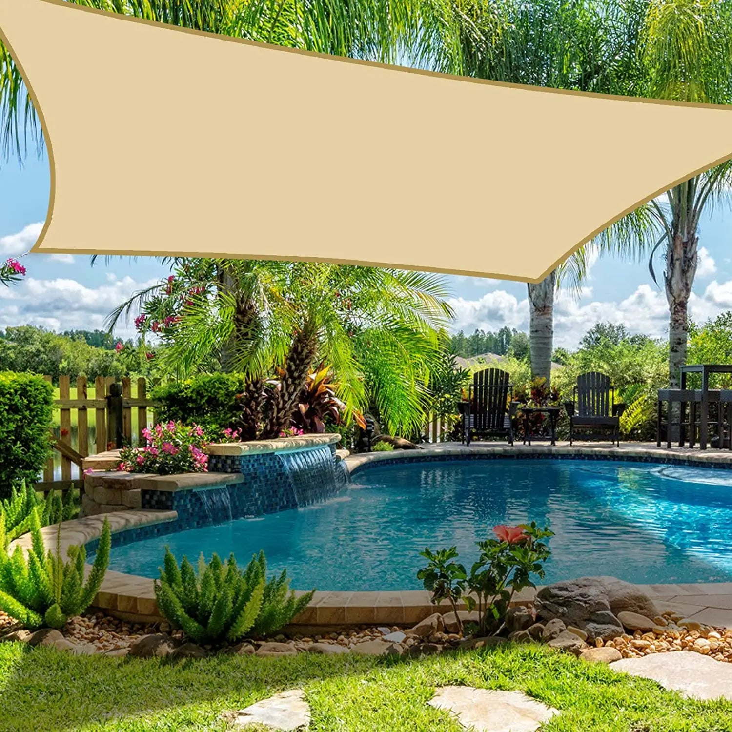 Waterproof Sun Shade Sail Canopy Rectangle UV Block Sun Shelter