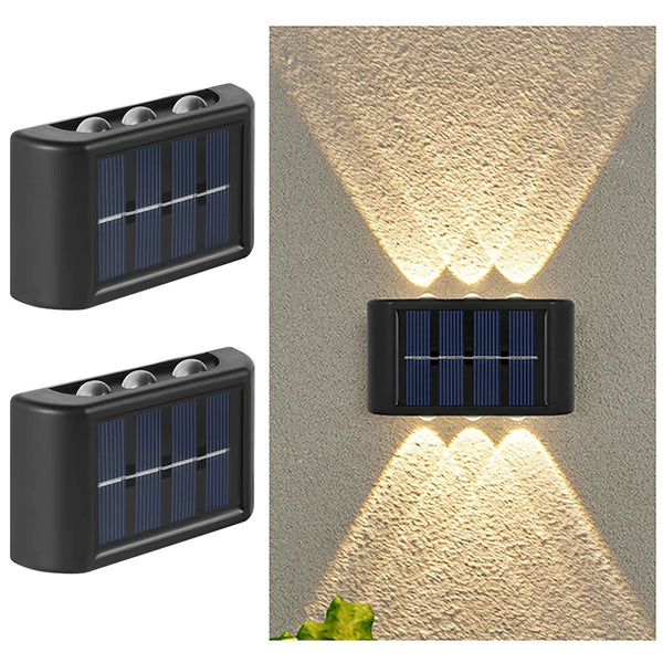 6LED Solar Wall Lights – Outdoor Up & Down Lighting for Garden & Patio