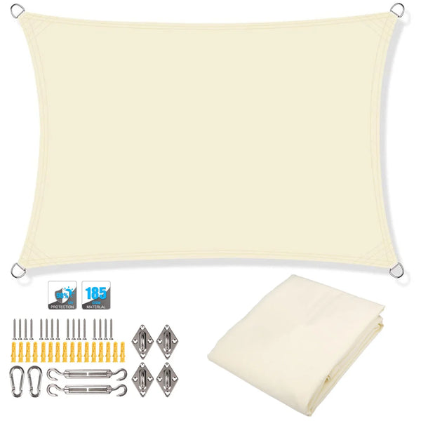 Waterproof Sun Shade Sail Canopy Rectangle UV Block Sun Shelter