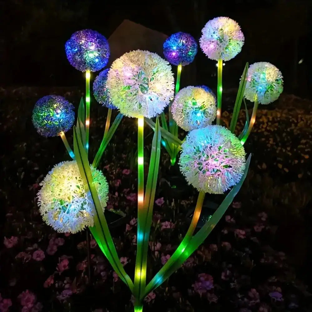 Solar Outdoor Dandelion Lights – LED Colorful Scallion Ball Lawn Lights