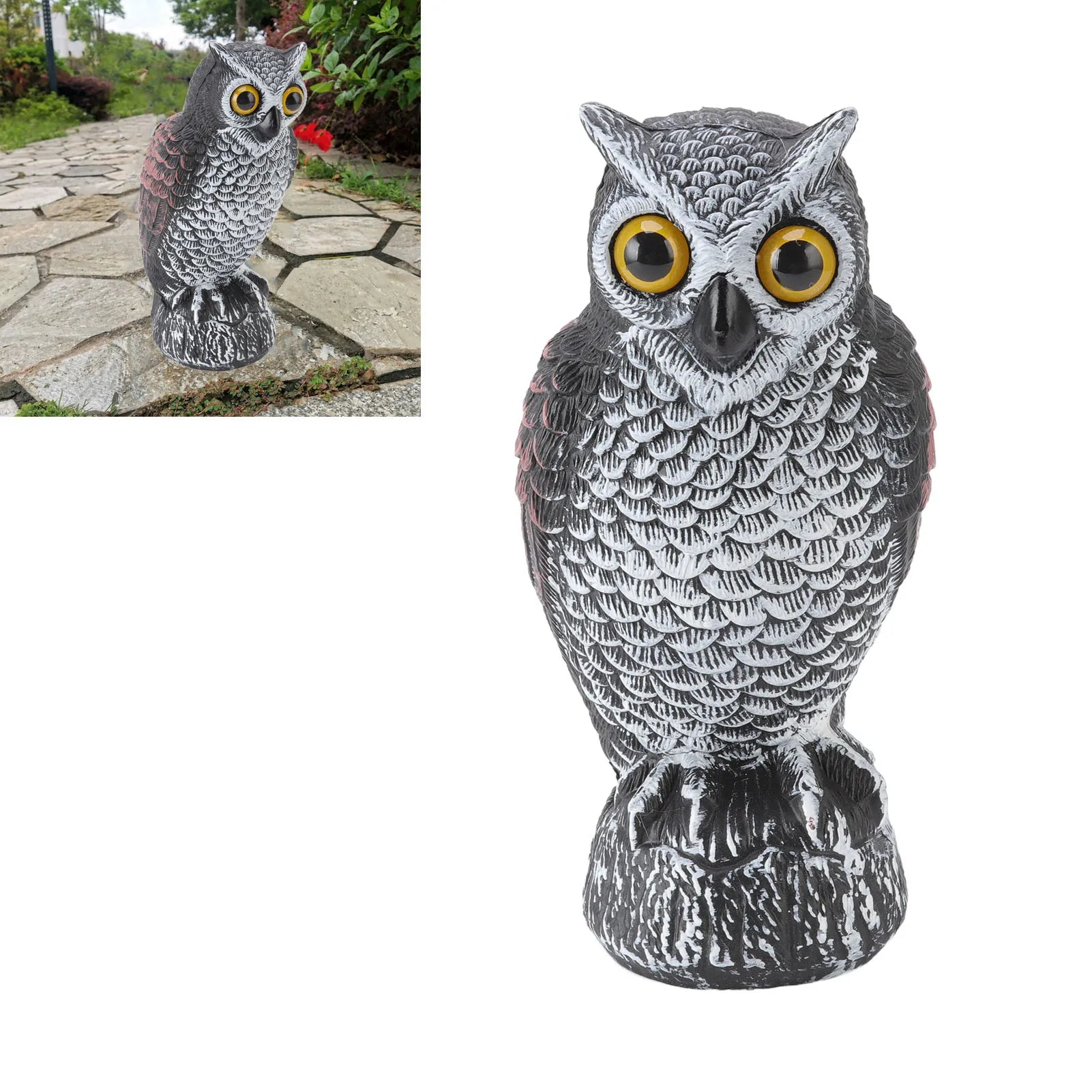 🦉 Owl Bird Deterrent – Realistic Garden Owl Decoy to Keep Birds Away