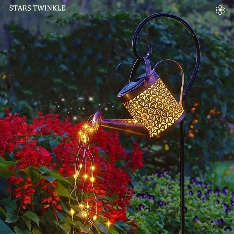 🌟 Solar Watering Can Light – Enchanting Waterfall Fairy Light for Your Garden