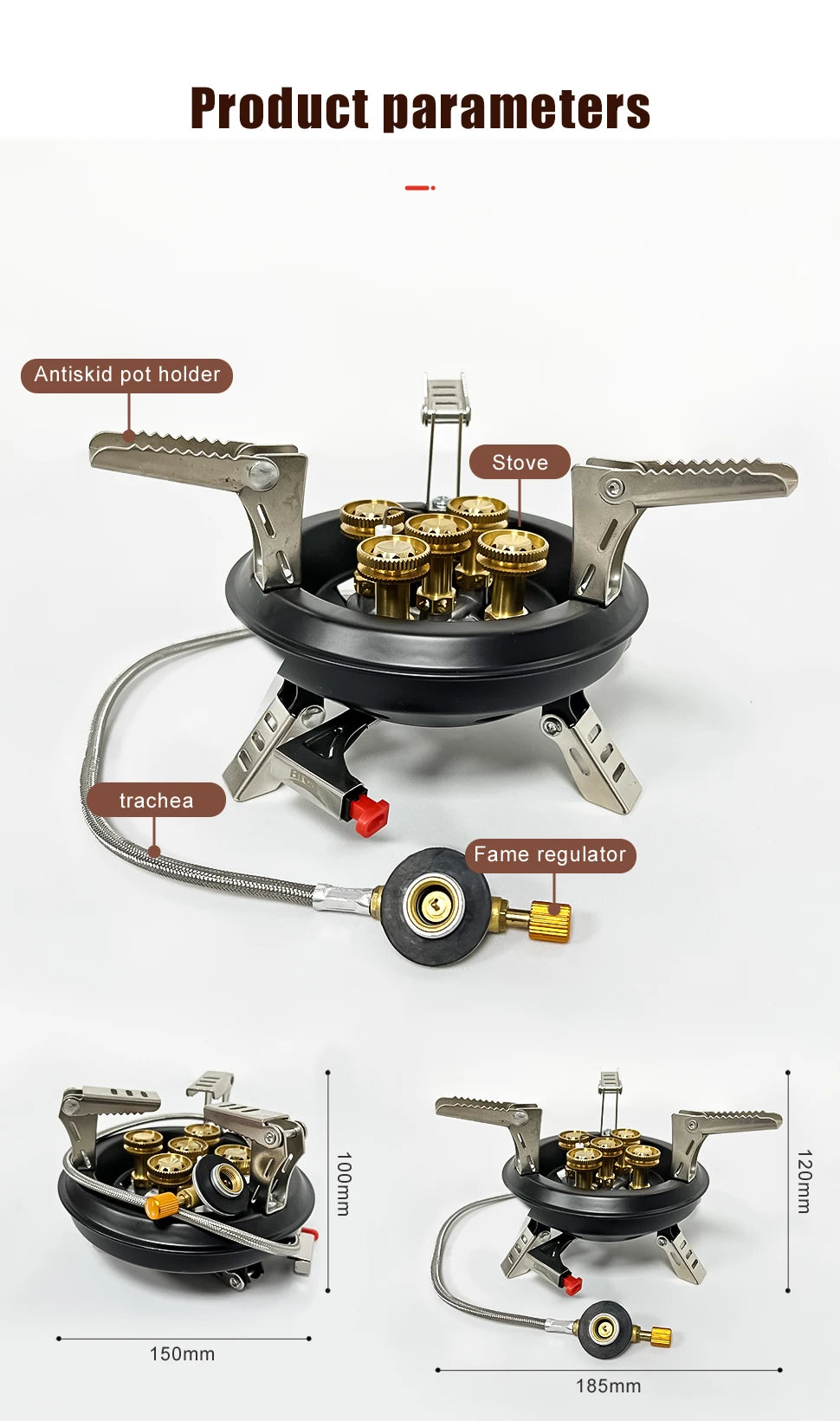 BRS-201A High-Pressure Portable Camping Gas Stove – 16000W Power with Piezo Ignition