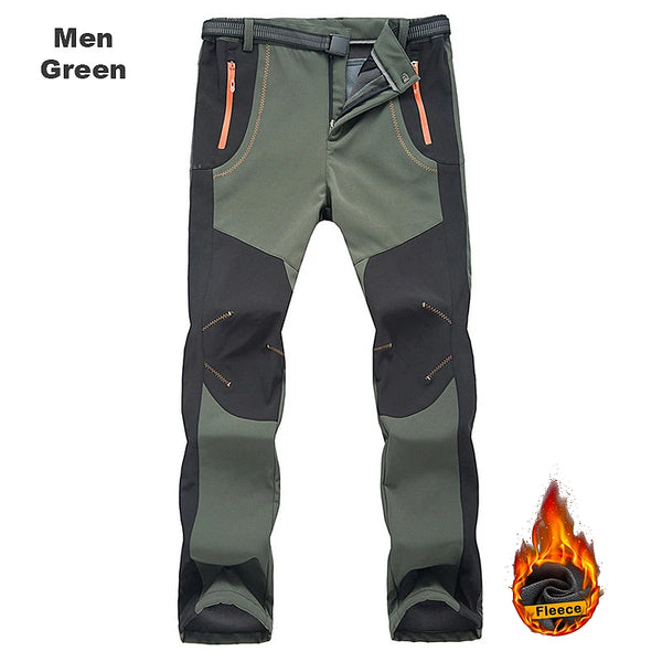 LNGXO Men’s Winter Fleece Hiking Pants – Waterproof, Windproof, & Insulated for Outdoor Adventures