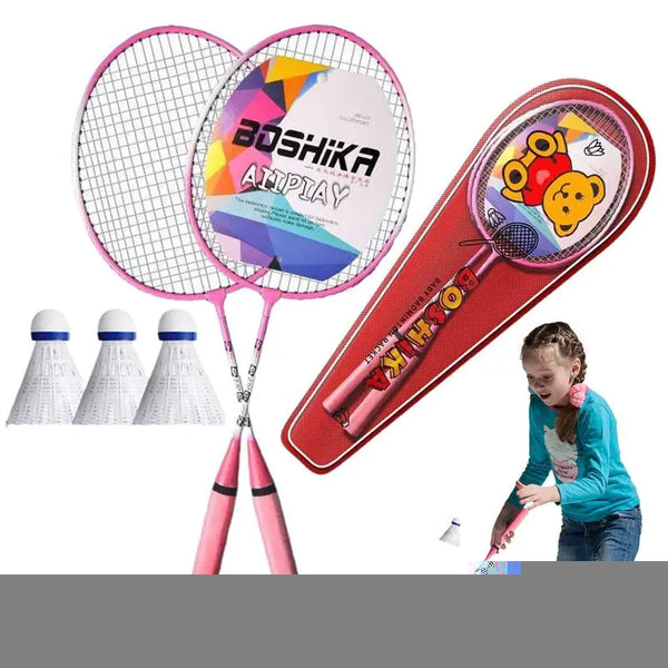 Badminton Rackets Set 2pcs with Carrying Bag & 3 Balls
