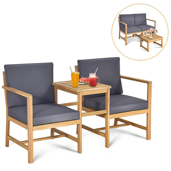 3-in-1 Patio Table and Chairs Set