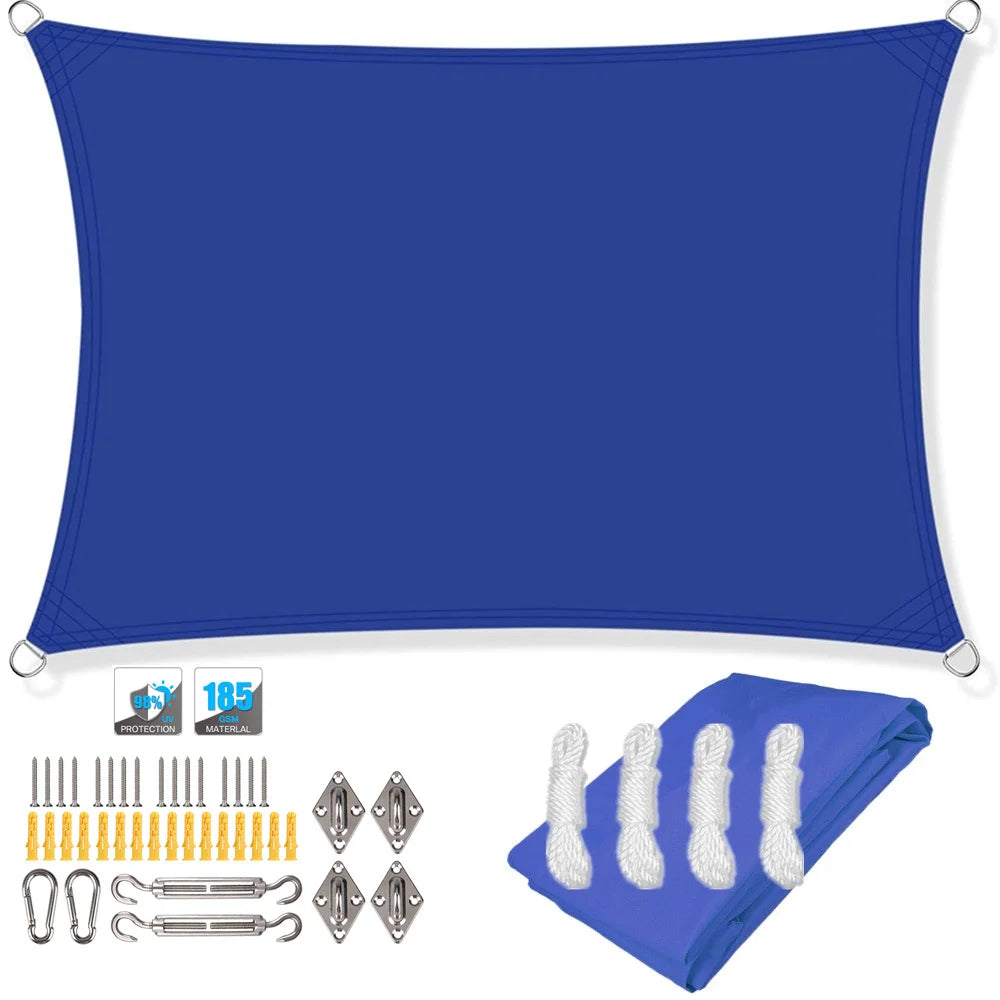 Waterproof Sun Shade Sail Canopy Rectangle UV Block Sun Shelter