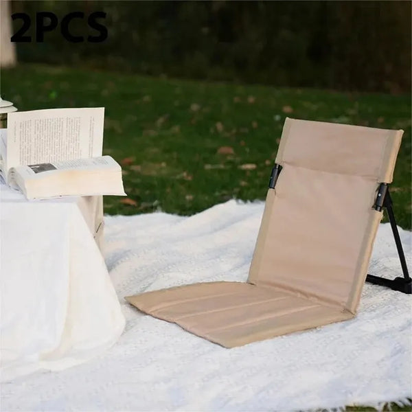 Foldable Camping Chair with Backrest Cushion