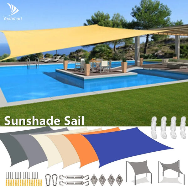 Waterproof Sun Shade Sail Canopy Rectangle UV Block Sun Shelter