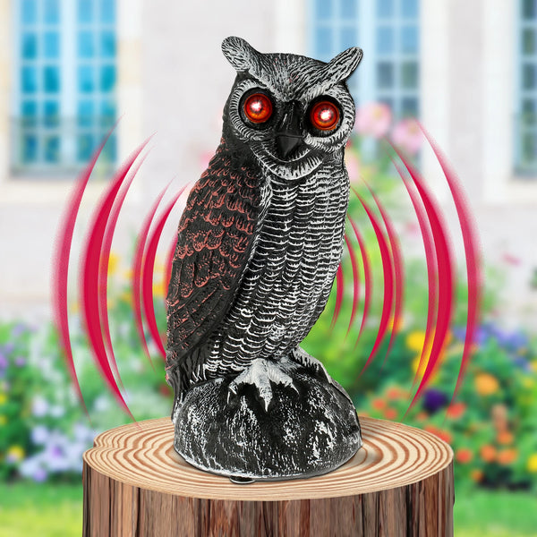 Solar Owl Bird Repellent – Realistic Garden Deterrent with Sound & Glowing Eyes